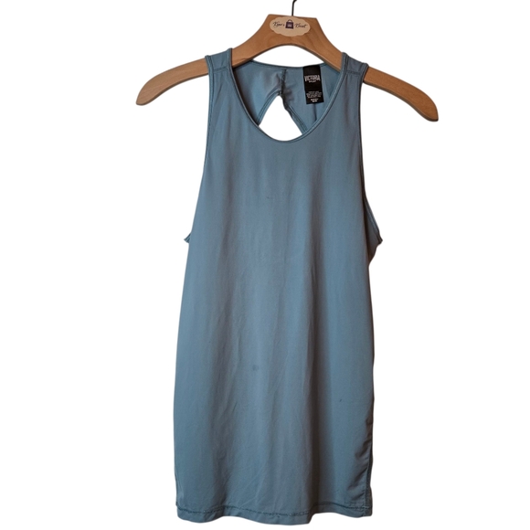 Victoria's Secret VICTORIA SPORT Grey Sheer Mesh Twist Sleeveless Top Size XS/XP - Picture 5 of 9